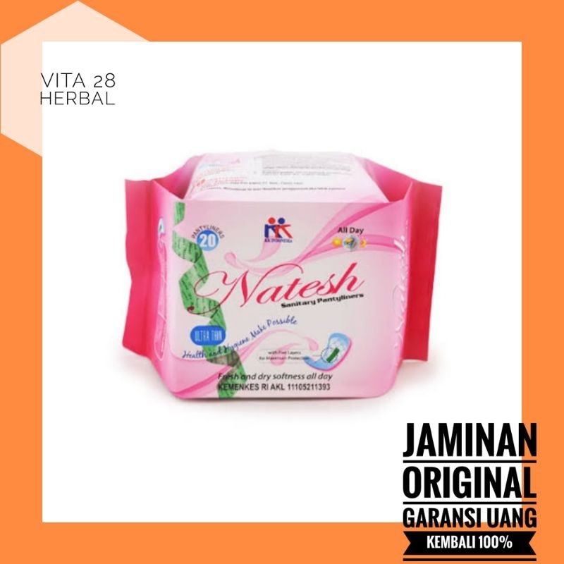 PEMBALUT NATESH PINK NATESH PANTYLINER ORIGINAL SEHAT HERBAL ALAMI
