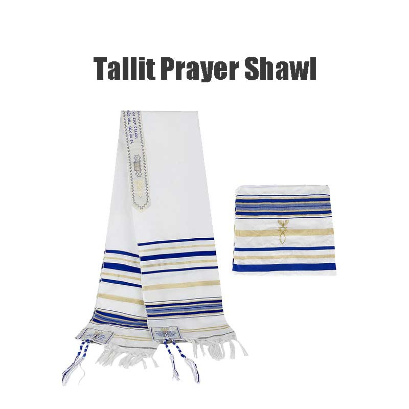 54*185cm Tallit Talit Doa / Tallit Jubah Israel / Kerudung Doa Agama Prayer Shawl / Tudung Doa