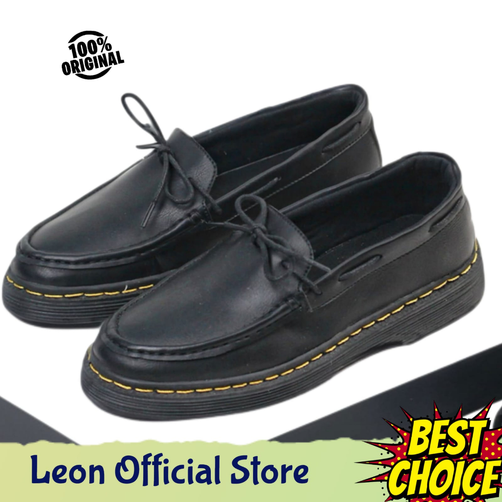 Sepatu Dr Martens Slip On Docmart Loafers Pria Original Formal Hitam Kulit Pu Slip On Loafers Kerja 