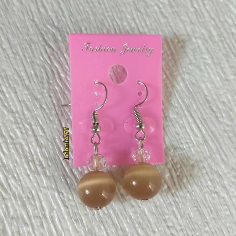 Indomix777. Anting Gantung Mata Kucing/Earrings Bead/Aksesoris Wanita/Giwang Gantung