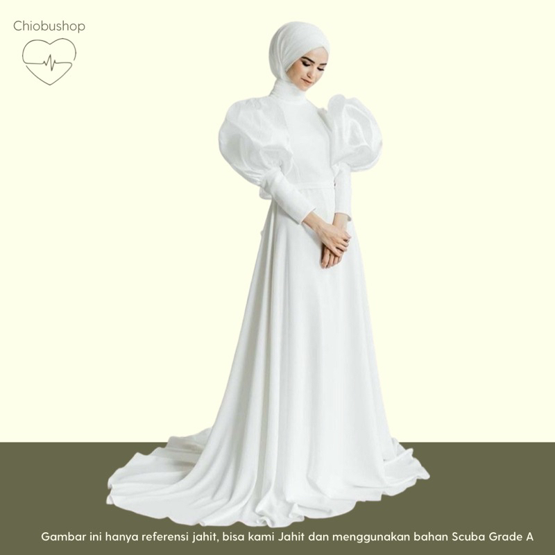 Chiobushop - ((Guadalupe)) Party Dress Prewedding Wedding Hijab Dress | Korean style Dress fishtail