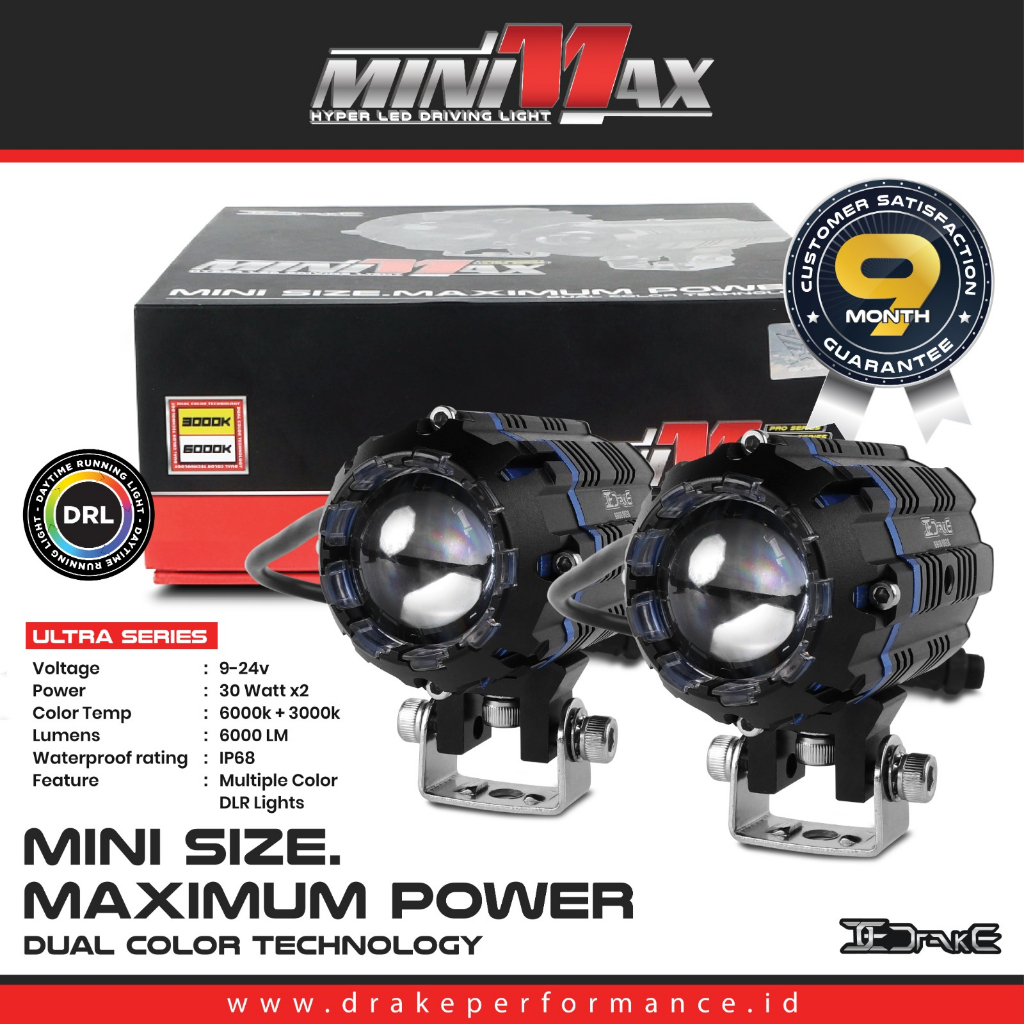 Lampu Tembak Drake Minimax Ultra Series 30 Watt Fog Lamp LED