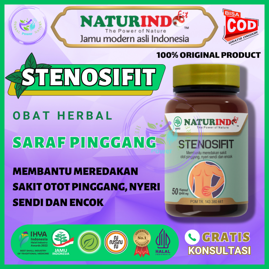STENOSIFIT Obat Saraf Terjepit Sakit Pinggang Saraf Kejepit  dan Encok Herbal - STENOSIFIT NATURINDO