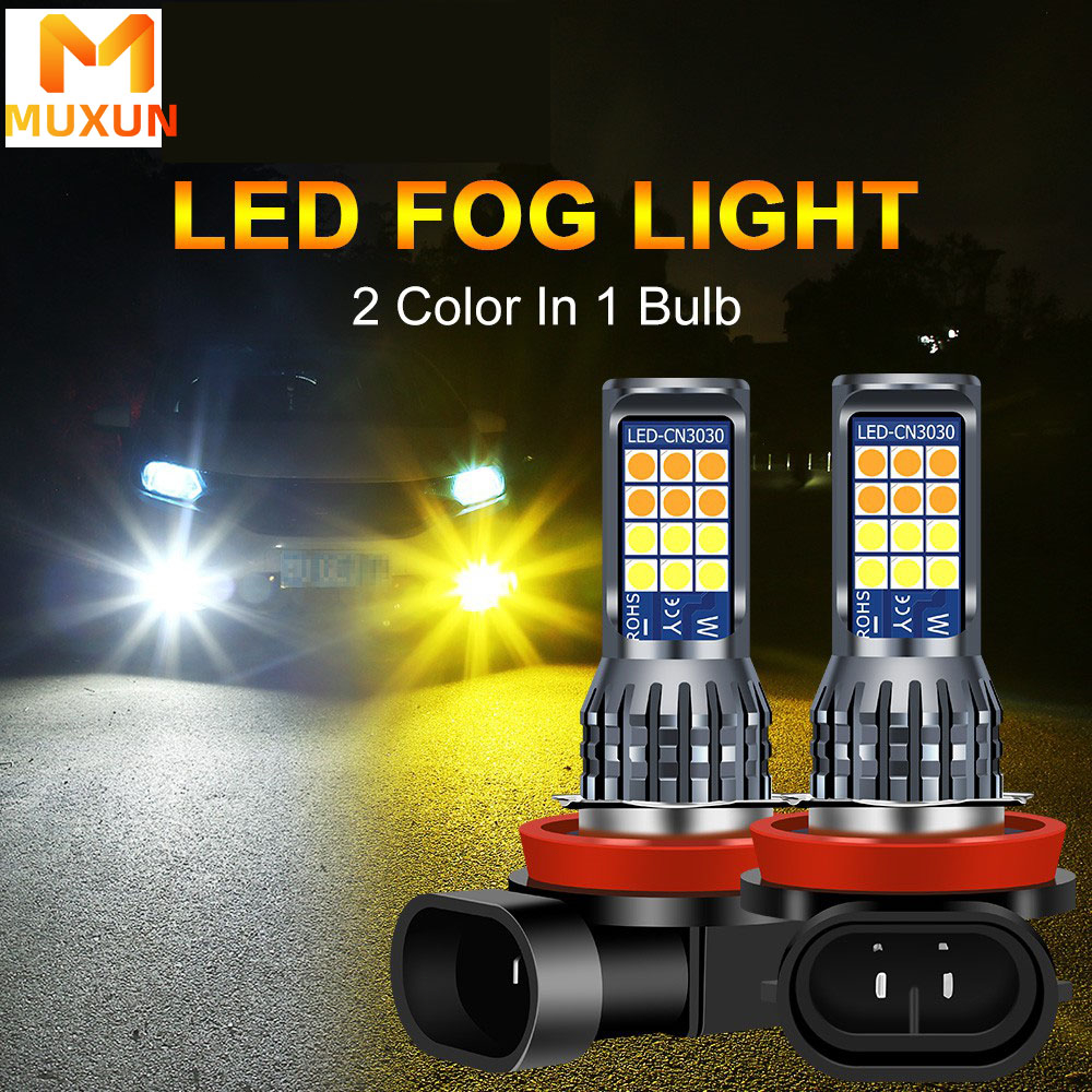 2Pcs 24Led Lampu Kabut Led Mobil Warna Ganda H9 Bohlam Led H8 H11 H16(JP) Lampu Kabut Mobil Super