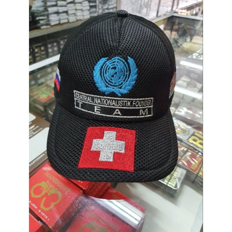 Topi jaring United Nation Besar Hitam | Topi jala Logo  | Topi jaring pria | topi pria dewasa