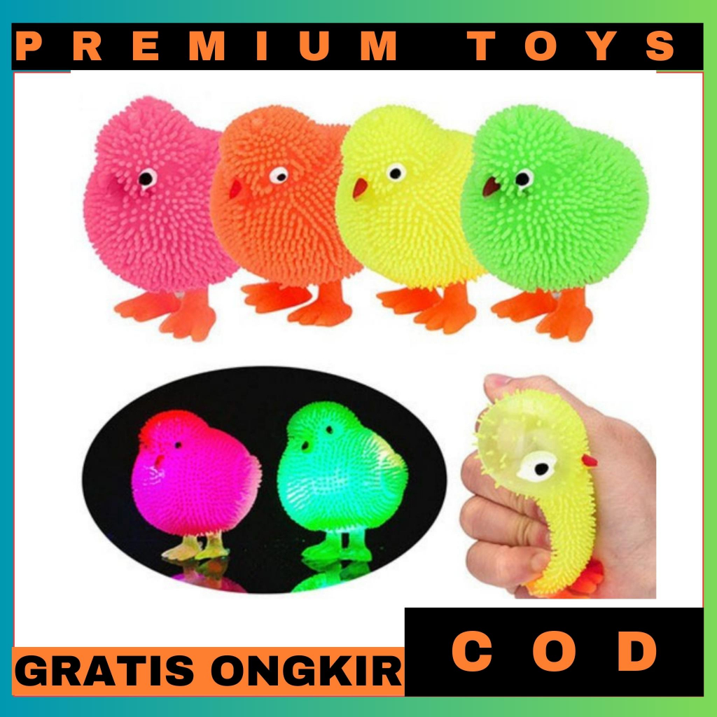 AYAM LAMPU YOYO mainan Anak Ayam Karet Pencet Nyala Lampu Mainan Bayi AYAM LAMPU YOYO mainan Anak Ay