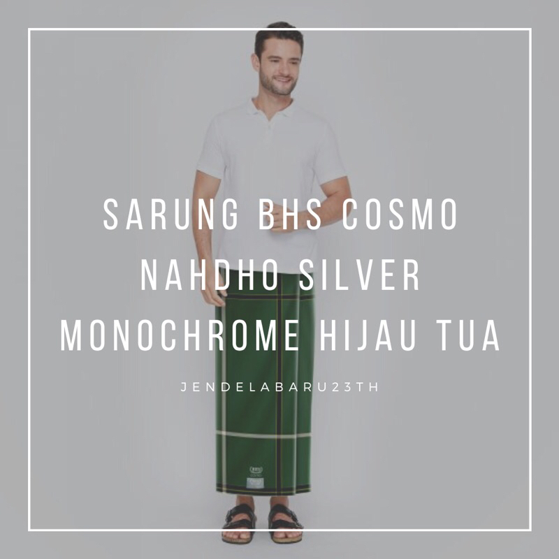 Sarung BHS Cosmo Nahdho Silver Monochrome Hijau Tua