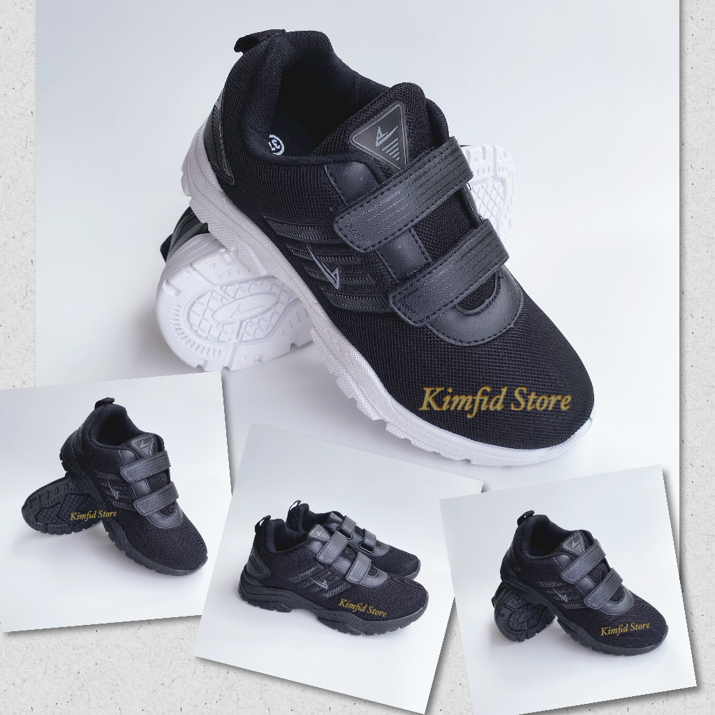 Sepatu sekolah anak remaja pro ATT MCL 670V hitam perekat