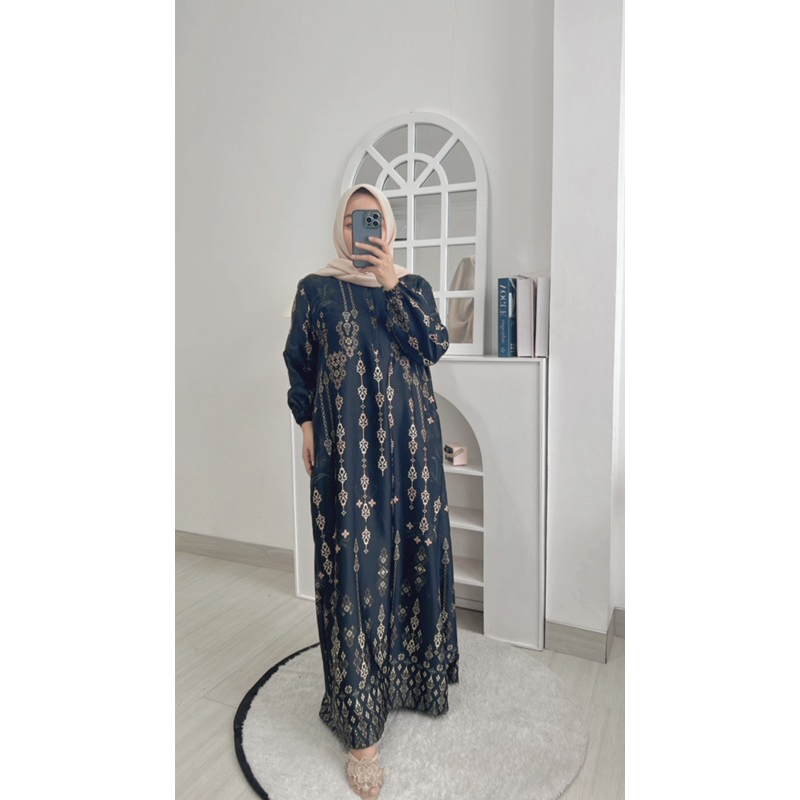 GAMIS PANJANG 140cm GAMIS SUTRA MEWAH ORI TERBARU GAMIS KONDANGAN BUSUI GAMIS MEWAH ELEGAN BAHAN SIL