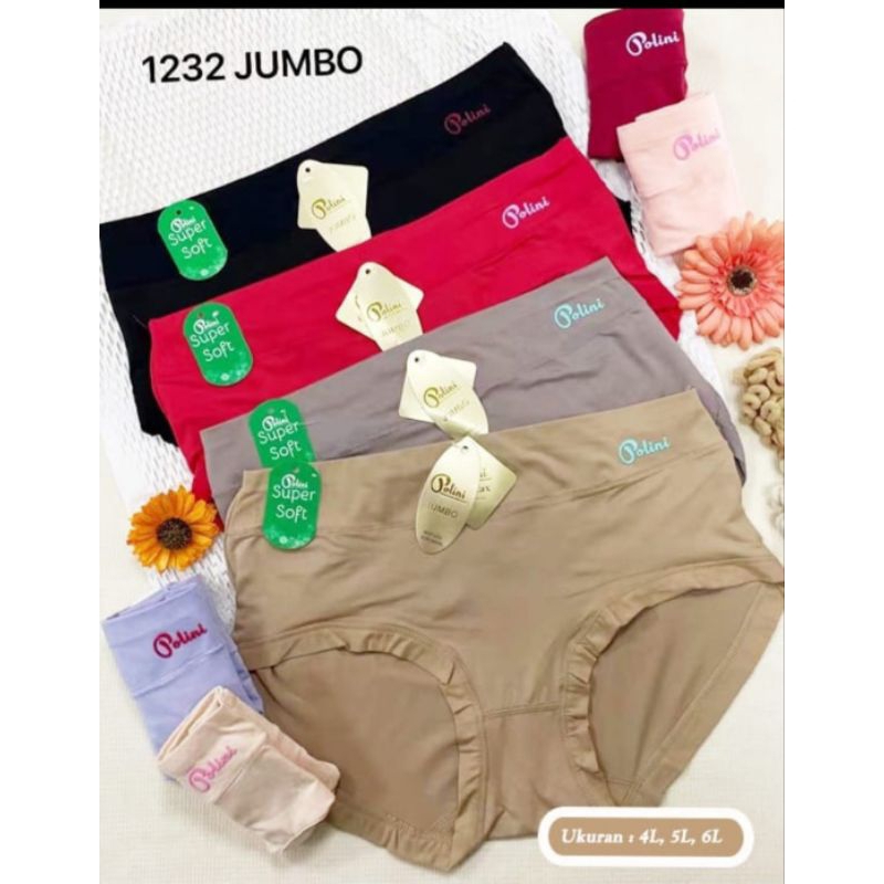 Celana Dalam Polini 1232 Jumbo Pakaian Dalam Wanita Merk Polini 1232 / 1241 SIZE JUMBO