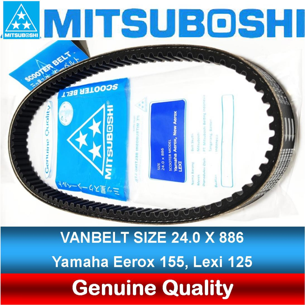 V-BELT VANBELT BELT NEW AEROX 155 LEXI ORIGINAL MITSUBOSHI B65