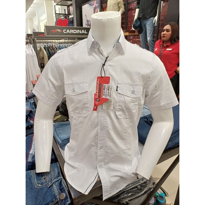 KEMEJA CARDINAL JEANS PRIA ORIGINAL 100% TERBARU PREMIUM QUALITY PROMO PUTIH POLOS