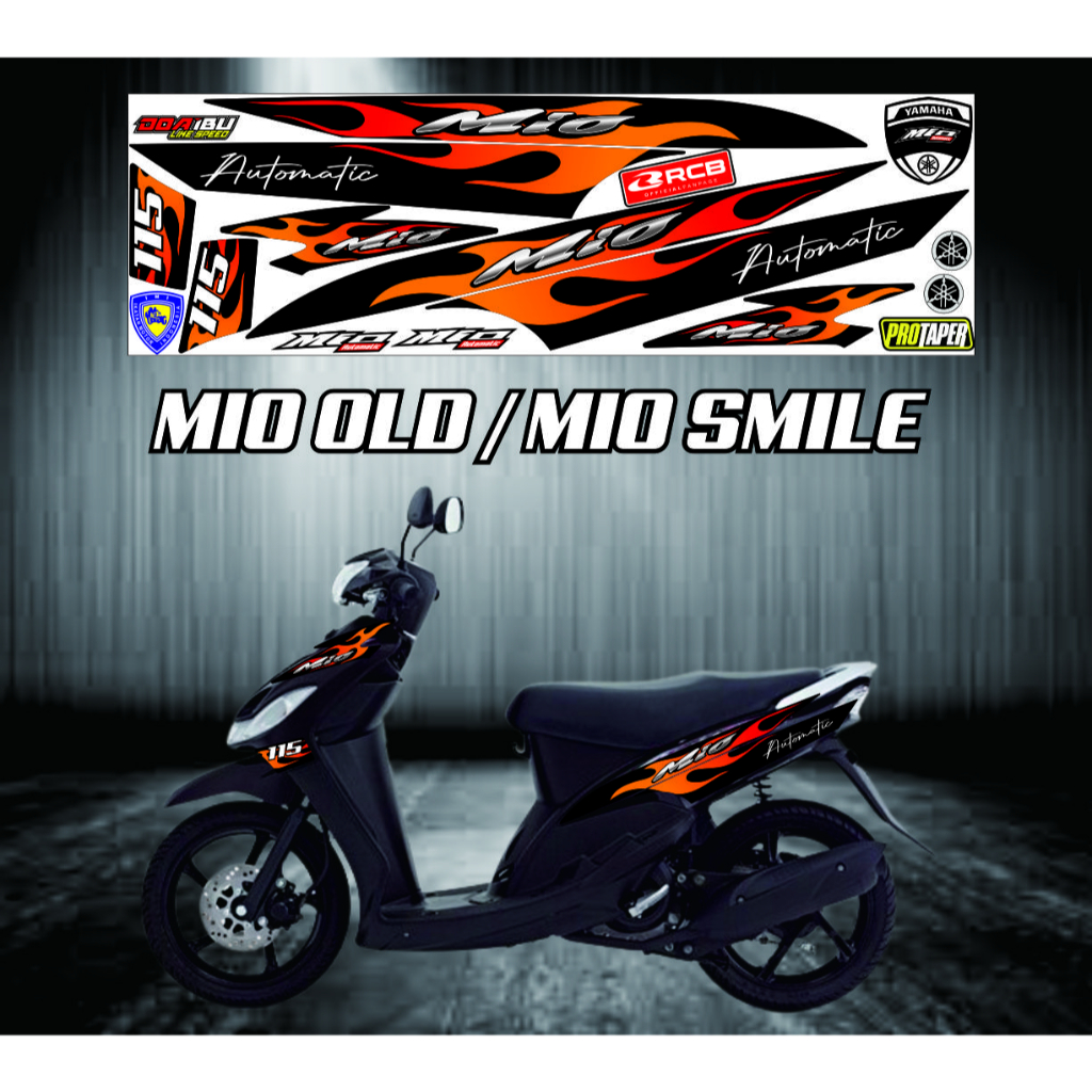 SETRIPING BODY LIST MOTOR MIO SPORTY SMILE  HITAM / LIS POLET VARIASI MOTOR MIO SPORTI 2010 / SMILE 