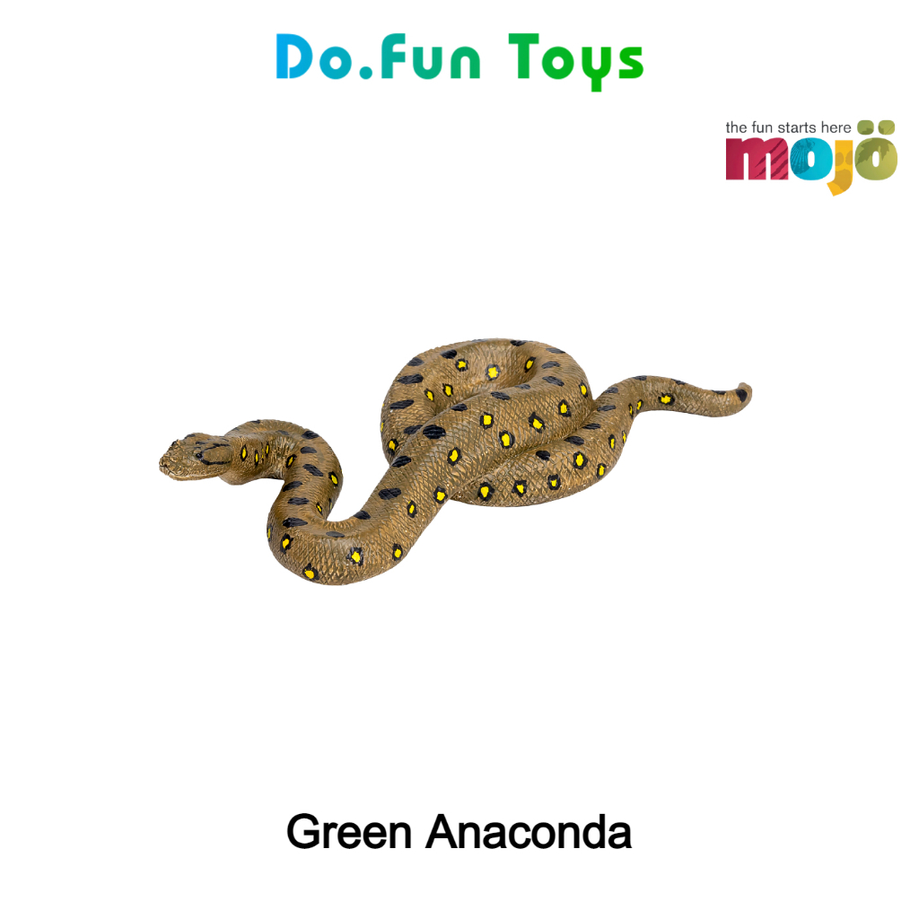 MOJO Animal Figurine | GREEN ANACONDA / Mainan Miniatur Binatang Ular Anakonda Hijau