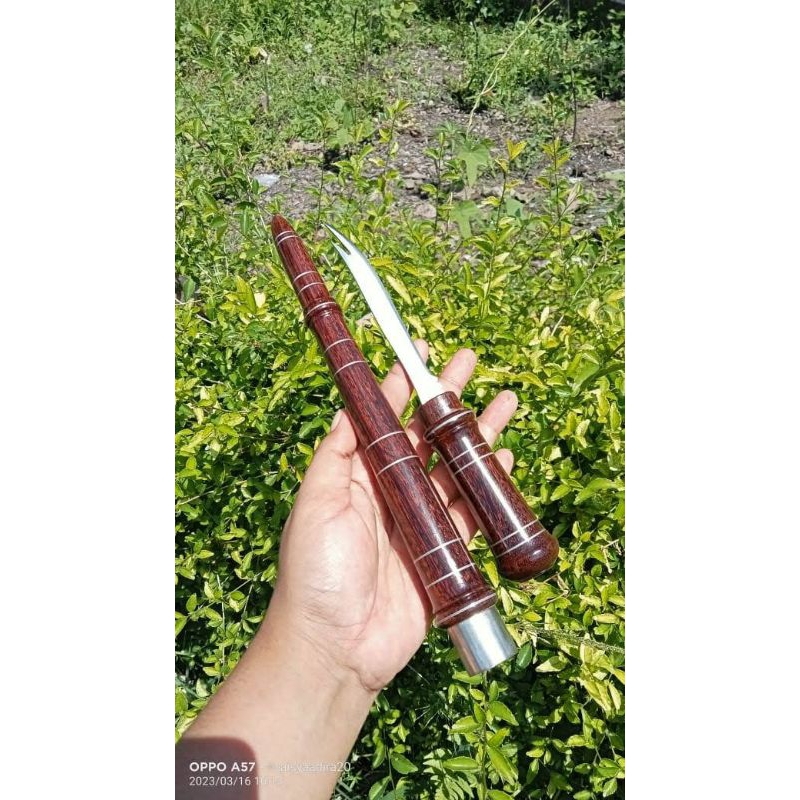 tongkat komando mini kayu ful galih asem original