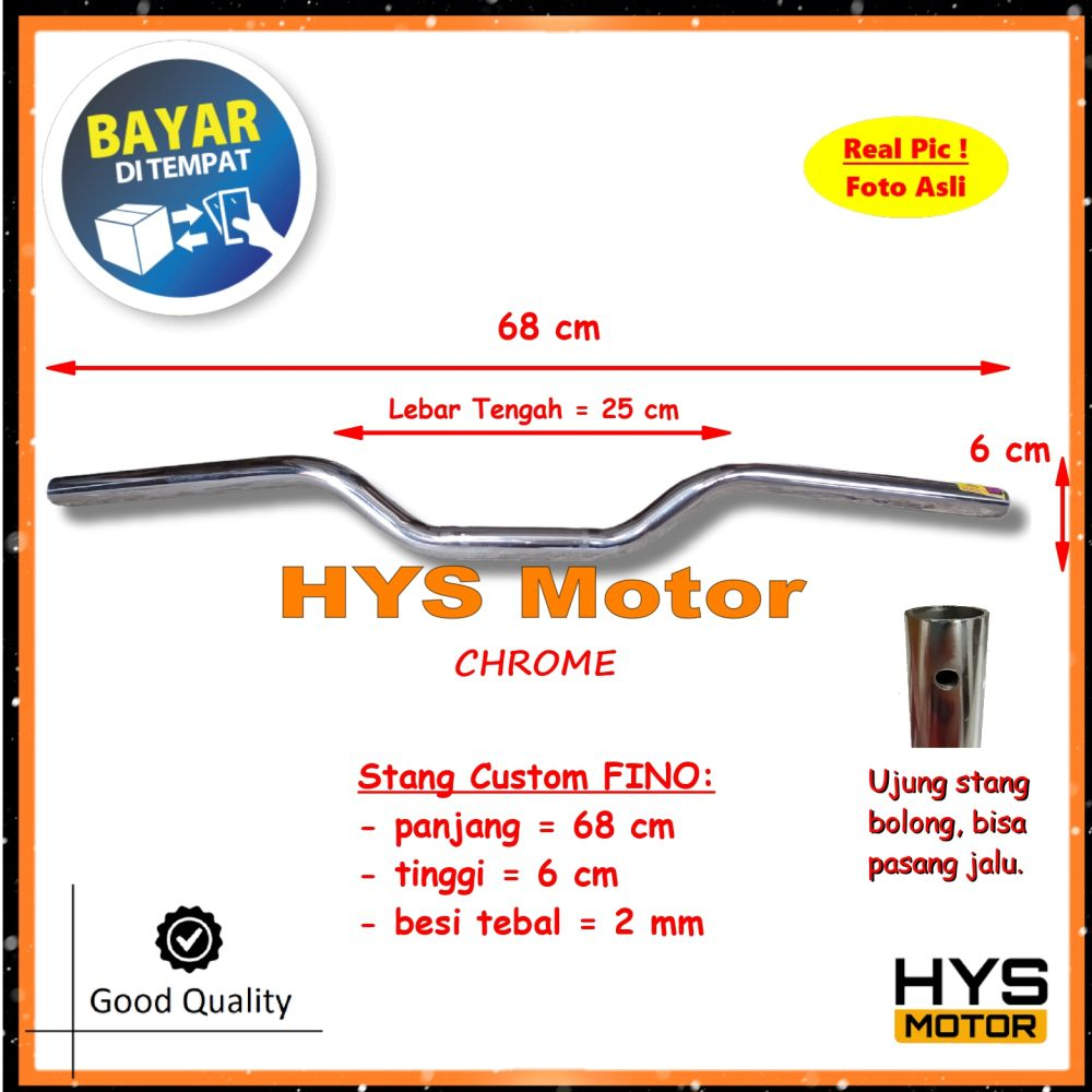 HYS Stang Stir Motor Custom FINO Setang Setir Variasi Universal Ninja Beat Street Vixion X-Ride Trai