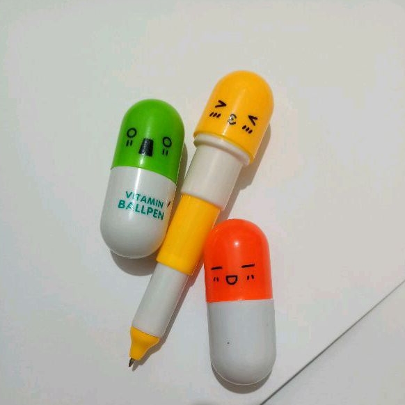 

Pulpen Kapsul Vitamin/ Bolpoin Tinta Biru Kapsul