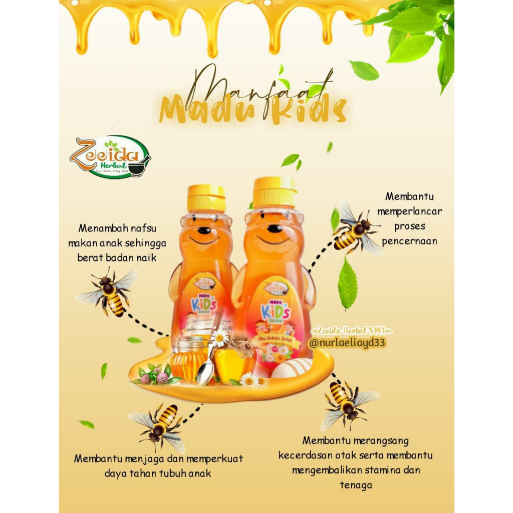 

MADU KIDS ZEEIDA HERBAL Untuk Meningkatkan imunitas dan Daya Tahan terhadap penyakit