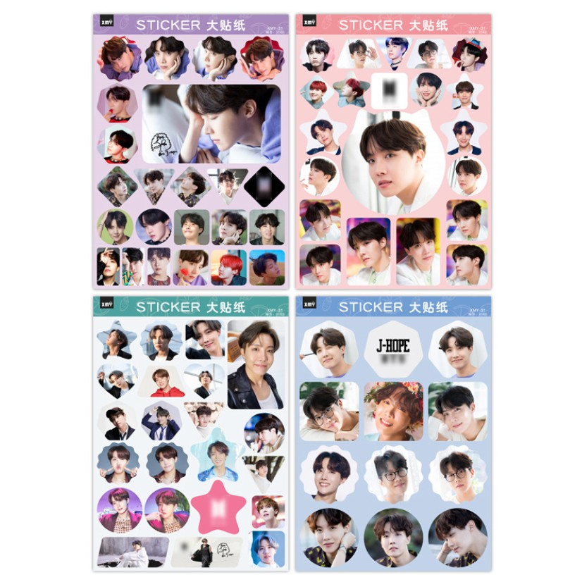Sticker A4 Kpop 1 set isi 4 lembar dan isi 1 lembar BTS Blackpink NCT Stray Kids Izone Twice TXT