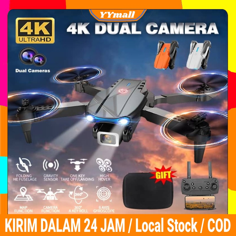 【COD】Drone Kamera Drone E99 Drone E88 4K Drone Kamera Ganda Dengan Kamera HD Drone Kamera Jarak Jauh