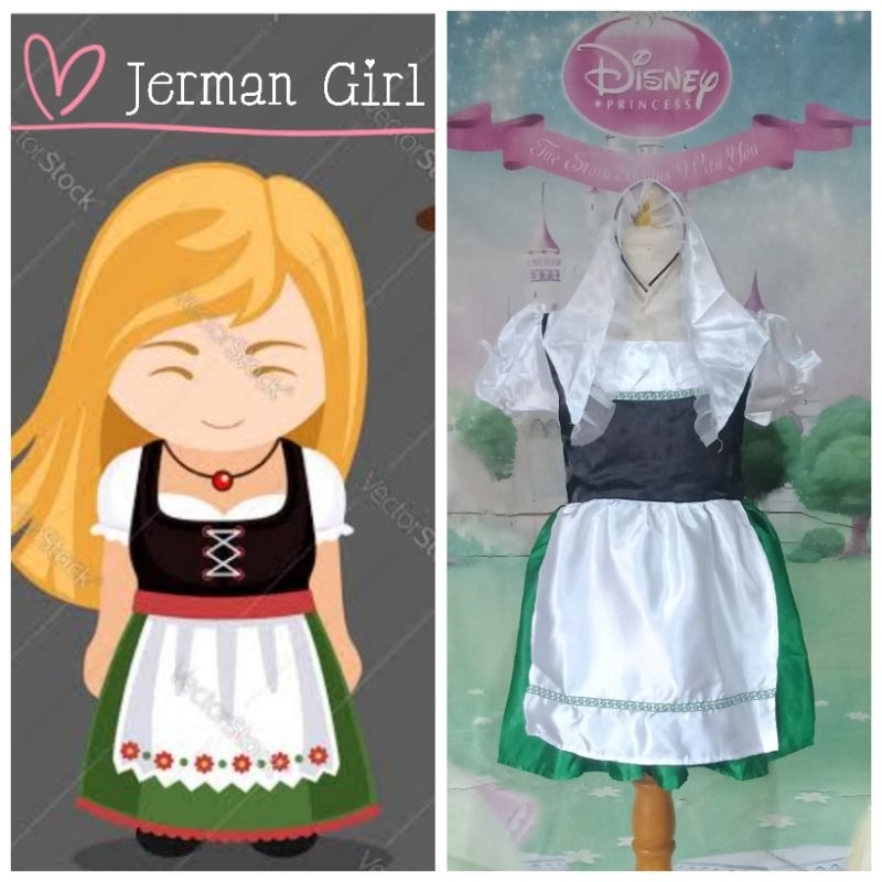 Jerman/Baju Negara Jerman Girl/Pakaian Adat Internasional Anak (Rok Pendek)