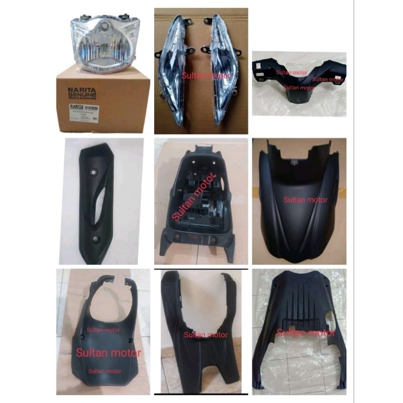 Full Set Beat Karbu Lampu Depan Sen Beat Karbu Batok Depan Belakang Beat Karbu Merah Putih Hitam Mar