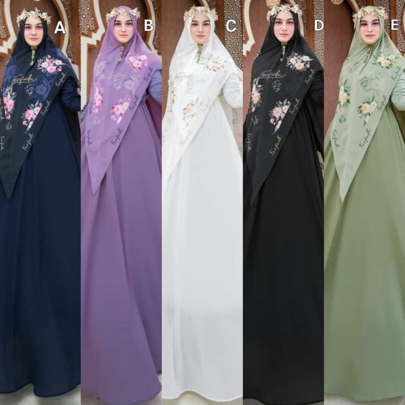 DHEA BOUTIQUE/DHEAAFIECCENA/READY SIAP KIRIM GARCIA SERIES/SYARI HITAM PUTIH SAGE/SUARI KHIMAR PRINT