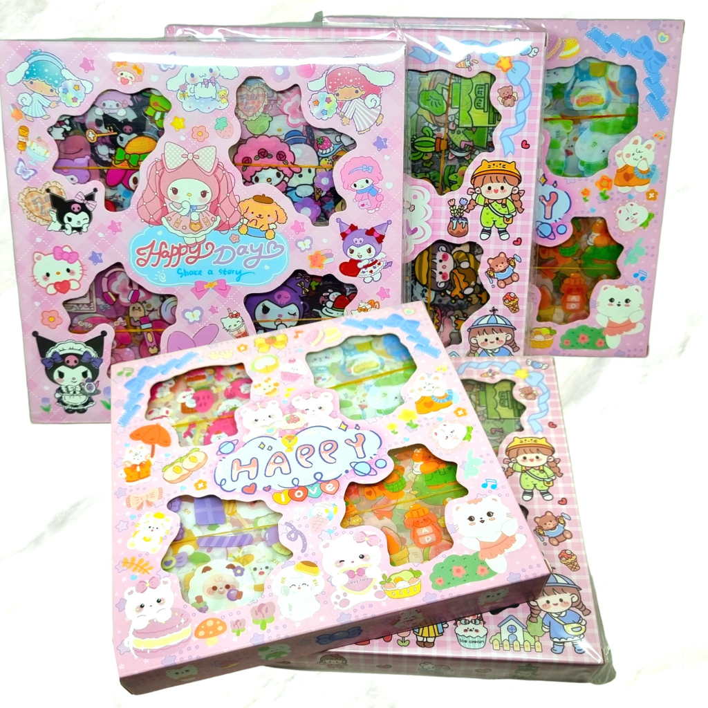 

Stiker momo motif lucu kartun korea transparan pink anti air waterproof Dekorasi handbook