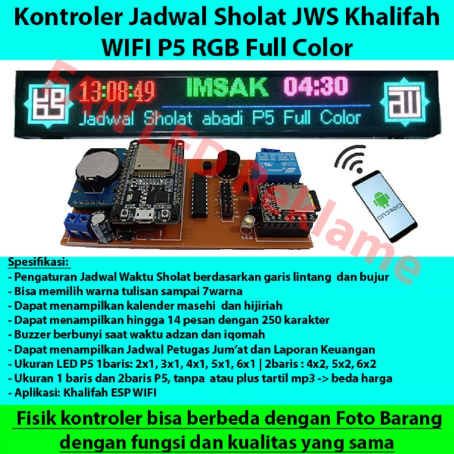 Kontroler JWS Jadwal Sholat WIFI P5 RGB