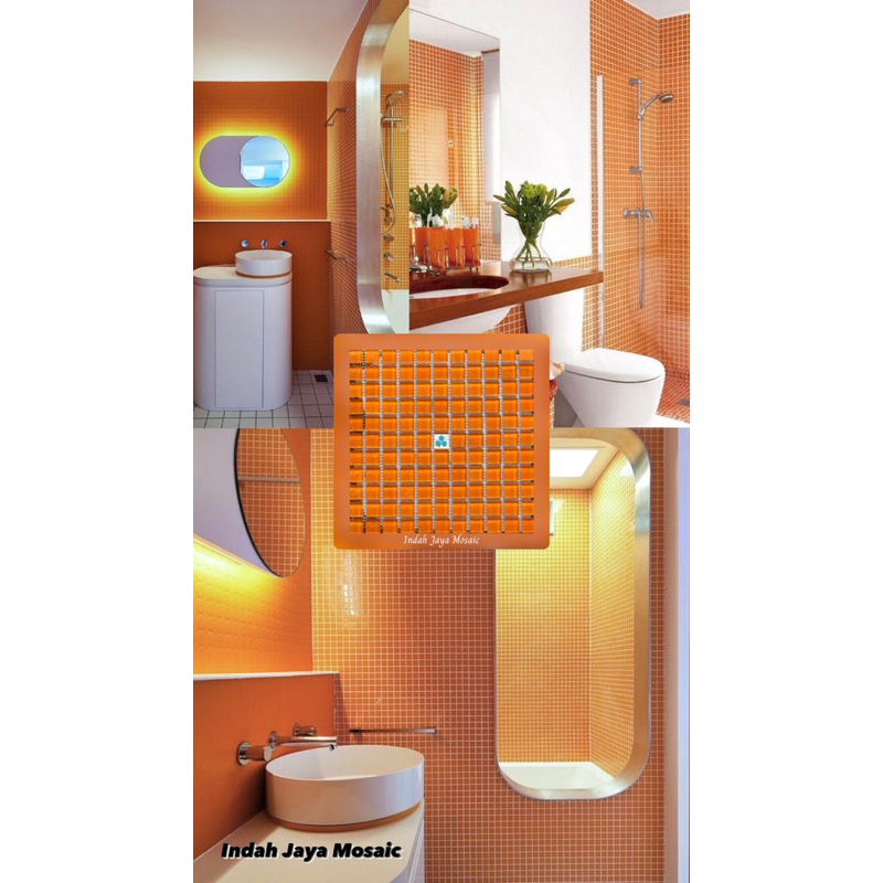 keramik glass mosaic interior orange