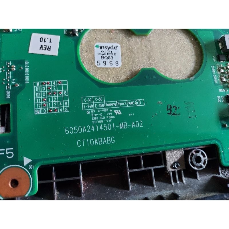 mobo toshiba c640 cpu inte p6200 kondisi normal tested