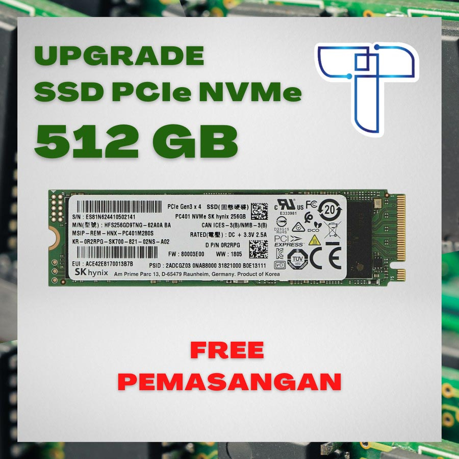 Upgrade SSD 512 GB PCIe NVMe Desktop & Laptop