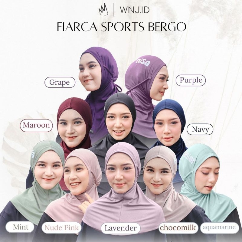 HIJAB JILBAB SPORT RENANG, GYM, YOGA BERGO FIARCA ORIGINAL WNJ