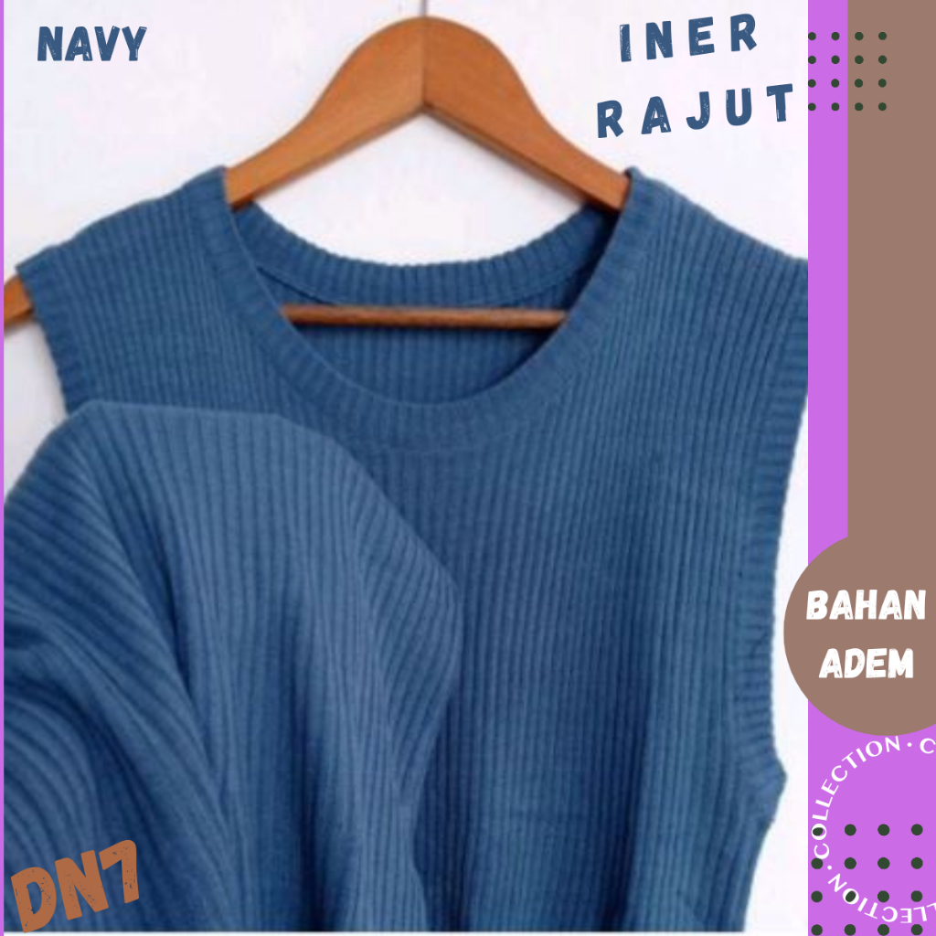 Inner Daleman Iner Dress Tanpa Lengan Rajut Span Knit Tebal Panjang Premium