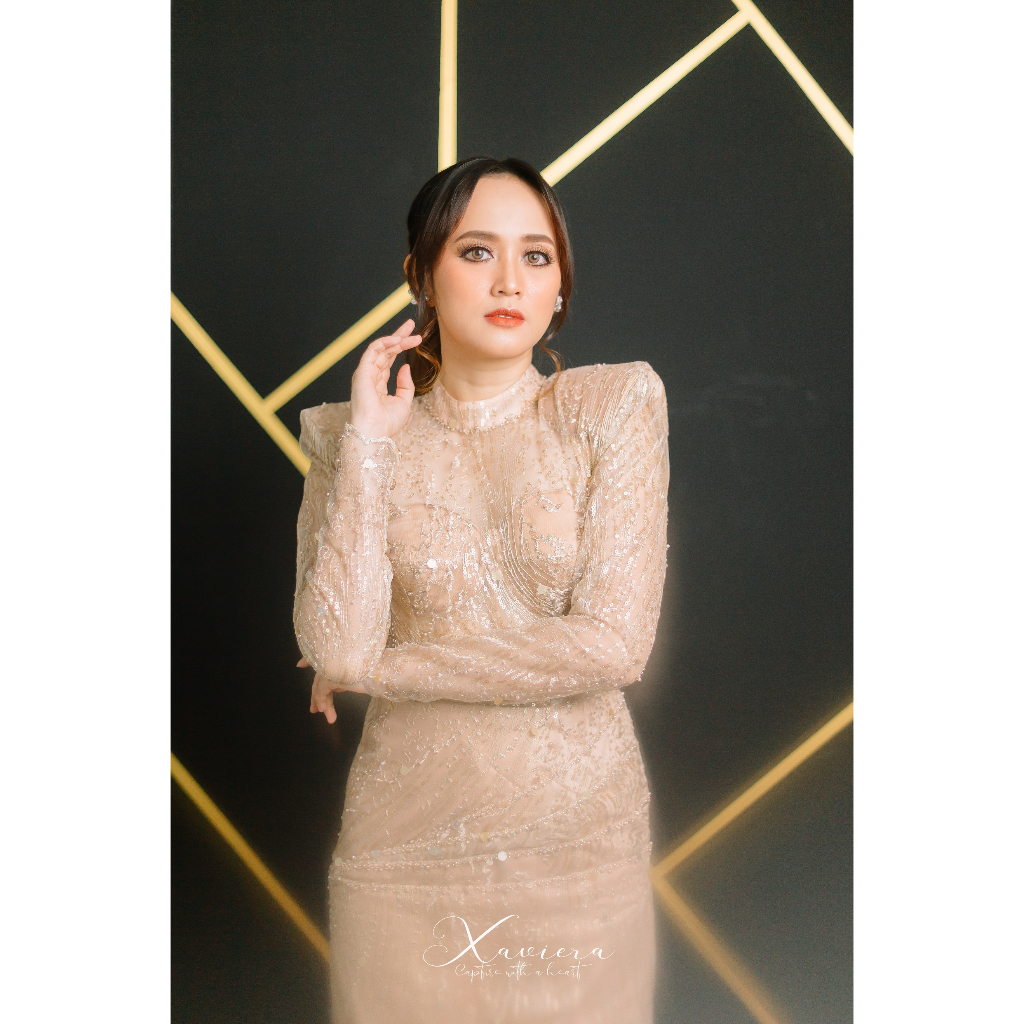 GAUN PESTA PRELOVED ROSE GOLD MEWAH