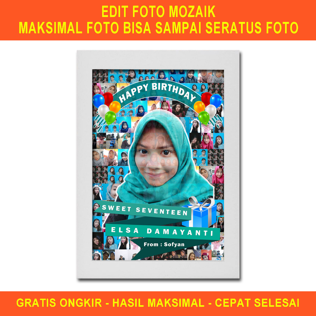 Edit Foto Mozaik Desain Custom