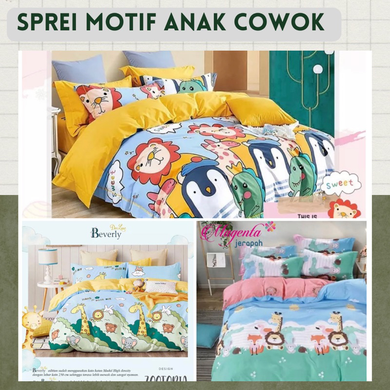 Sprei Karakter Motif Cowok - Sprei Karakter Anak - Sprei Jungle Friends - Sprei Jerapah