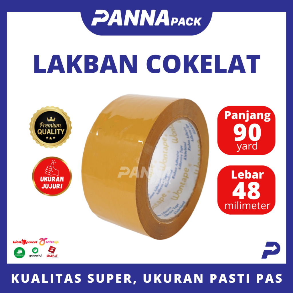 

PANNAPACK LAKBAN OPP COKELAT TAN /Tape /Solatip Coklat / Tan 48mm x 90y W GOLD