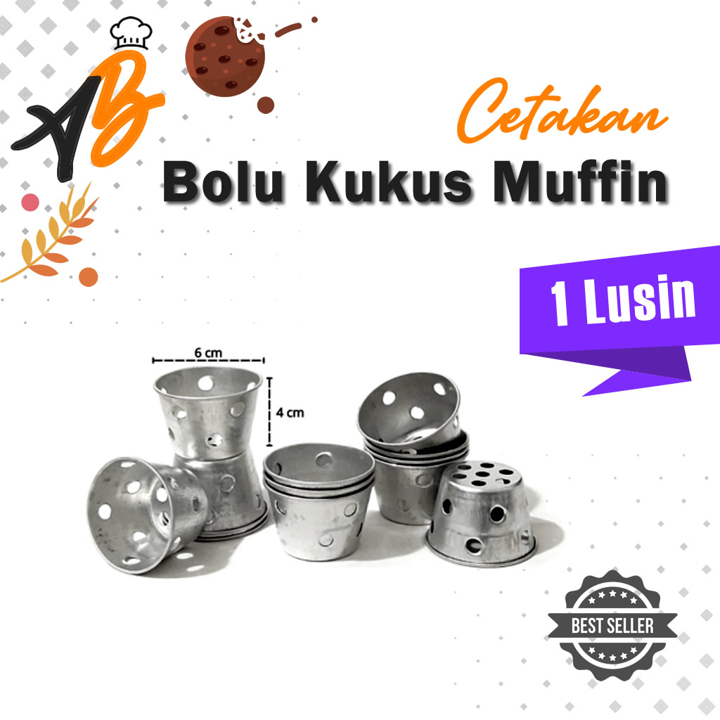 Cetakan Kue Bolu Kukus Lusinan / Loyang Kue Bolu Kukus Muffin Aluminium Tebal