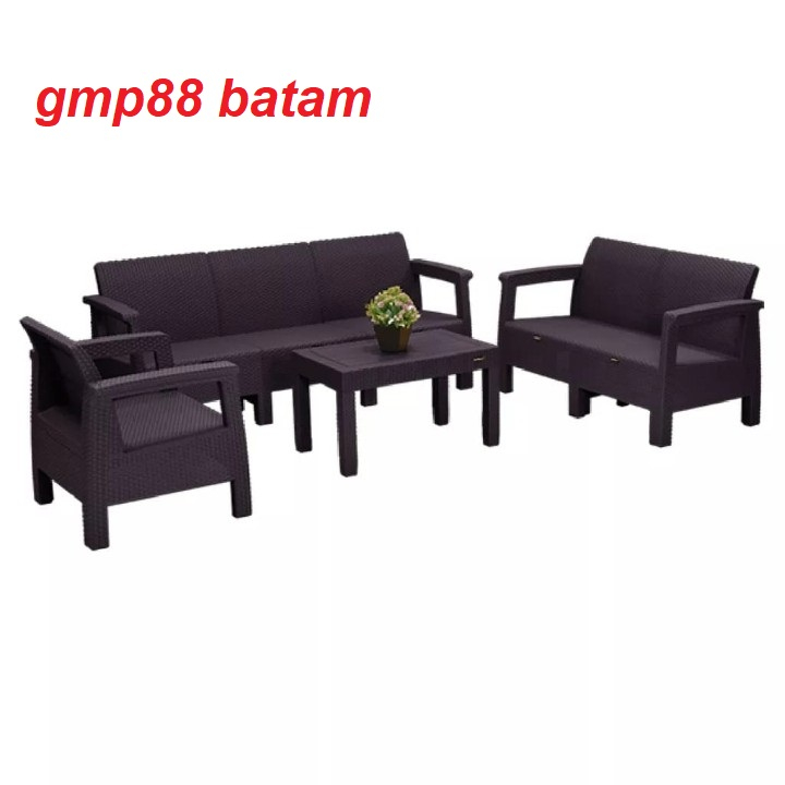 NAPOLLY SOFTAN 321 + MEJA SOFA ROTAN RUANG TAMU TERAS [ BATAM ]