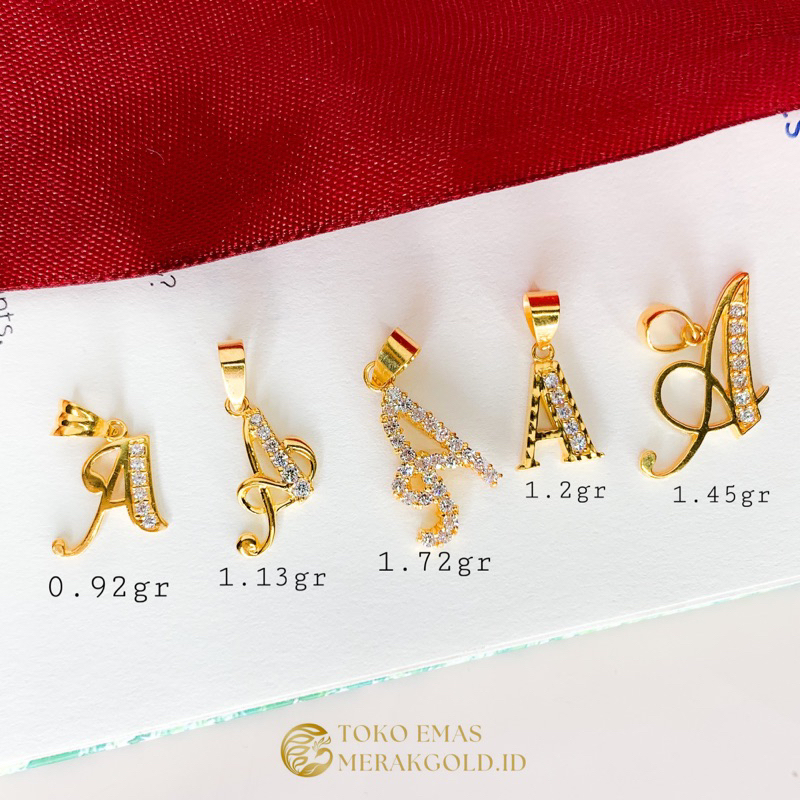 Liontin Emas Huruf S A T M L U P I  Liontin Kalung Emas Kadar 700