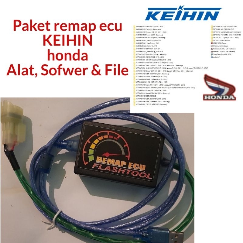Paket remap ecu KEIHIN HONDA flashtool scan reset ecu alat modul hardware ftdi sofwer software honda
