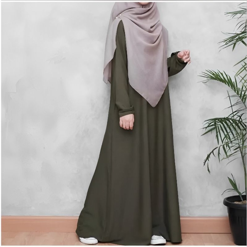 DISKON GAMIS POLOS SIMPLE TERBARU BUSUI FRIENDLY HITAM ELEGAN