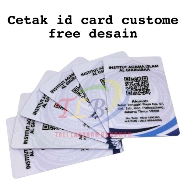 

Cetak id card custom bahan PVC laminasi glosy dan doff full color cetak 2 sisi