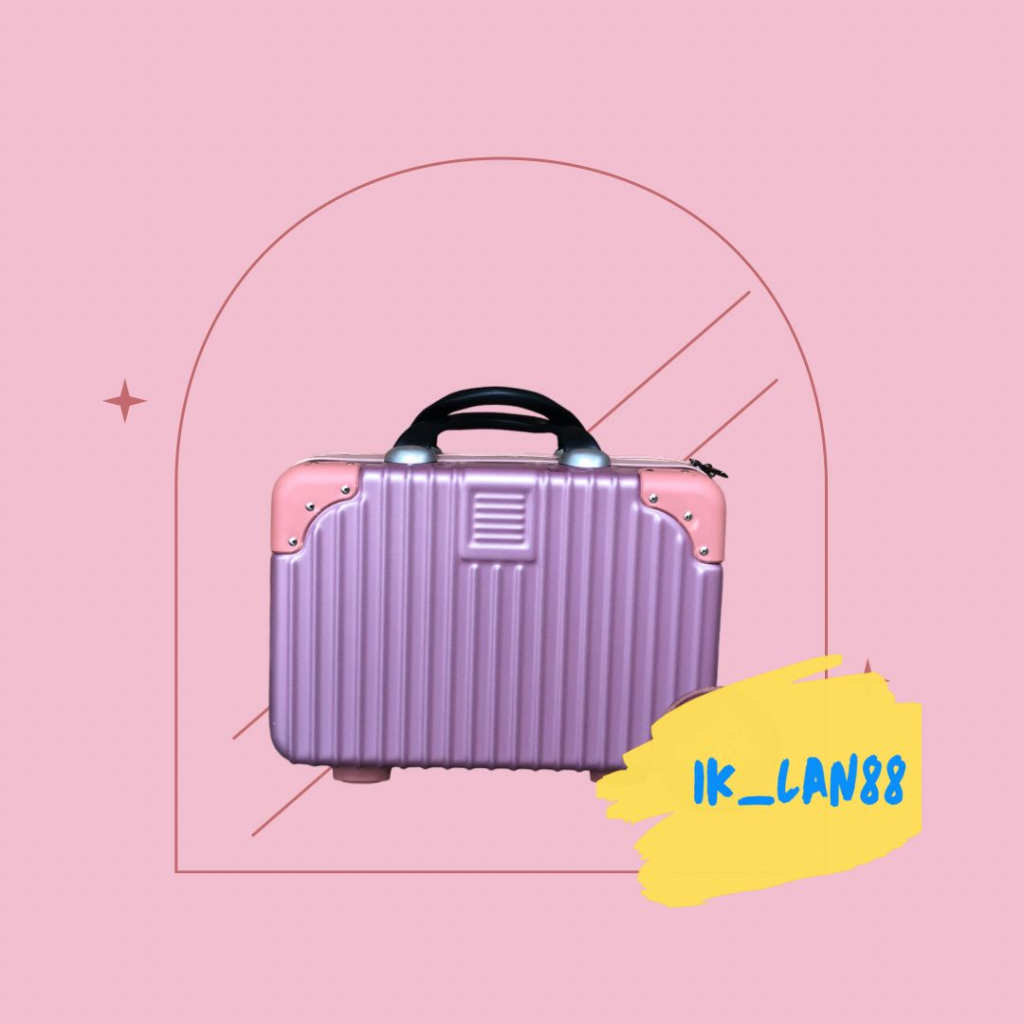 KOPER 14 inch 890 Merah Muda/ KOPER 14 INCH / KOPER CUTE / KOPER KOSMETIK