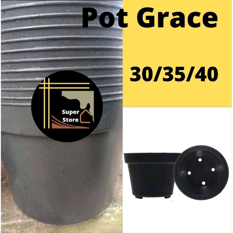 Pot Bunga Plastik Besar Pot Tanaman Plastik Pot Grace Pot Plastik Hitam Polos