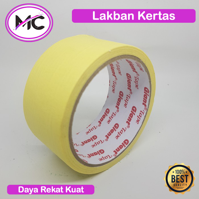 Lakban Kertas 1/2 inch 1 inch 2 inch Masking Tape Perekat Selotip Serbaguna Pembatas Cat Keperluan Otomotif