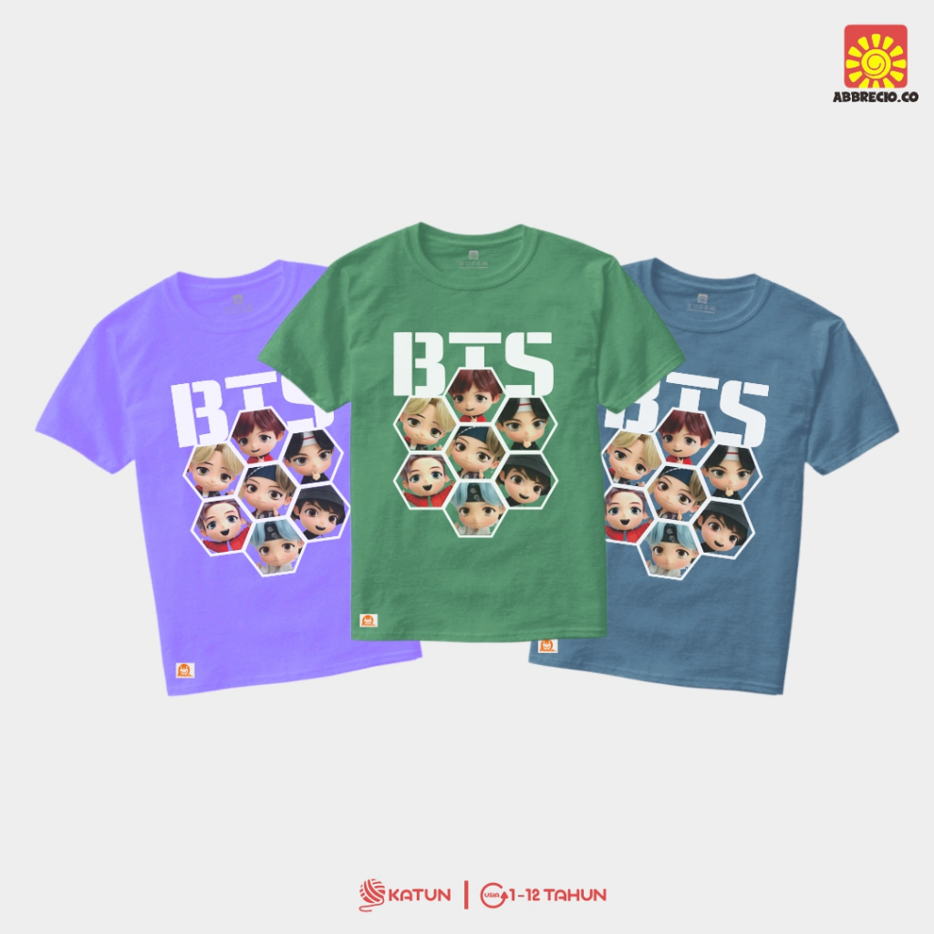 Baju BTS Anak Perempuan Kaos BTS Anak Kaos Anak BTS Kaos BTS Size XS - XXL Abbrecio.co