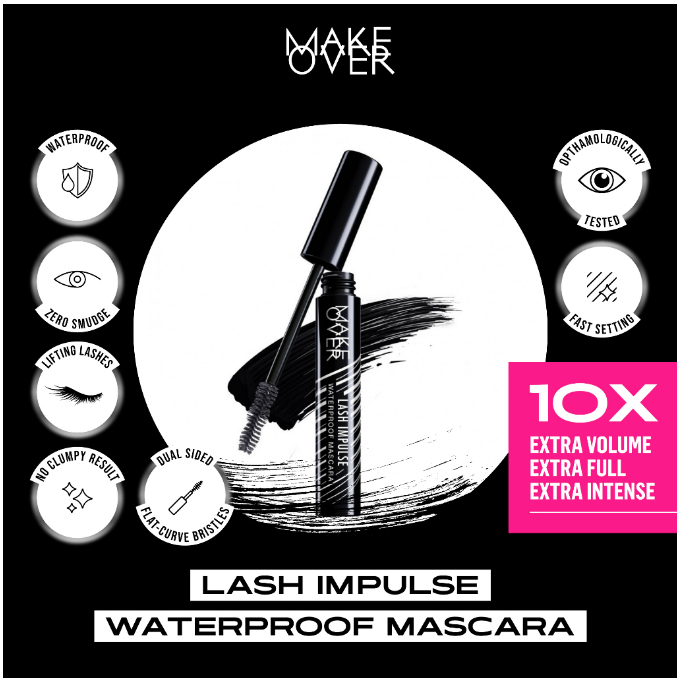 MAKE OVER Lash Impulse Waterproof Mascara 9 ml - Mascara Waterproof &amp; Smudgeproof