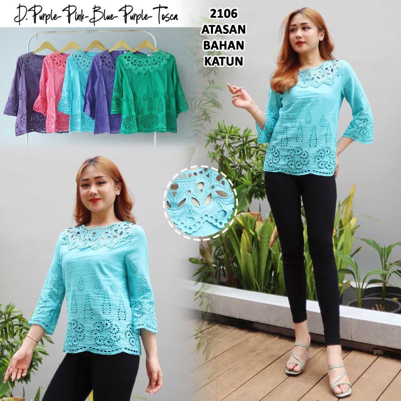 Blouse wanita import katun bolong